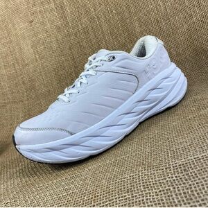 hoka one sneaker bondi slip resistant work casual white leather men size 10W